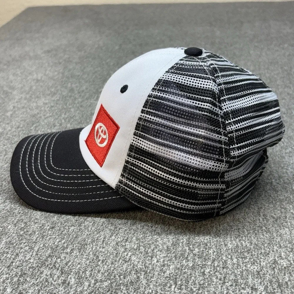 Toyota Adjustable Baseball Trucker Hat Black Red‎ White Logo Cap Mesh